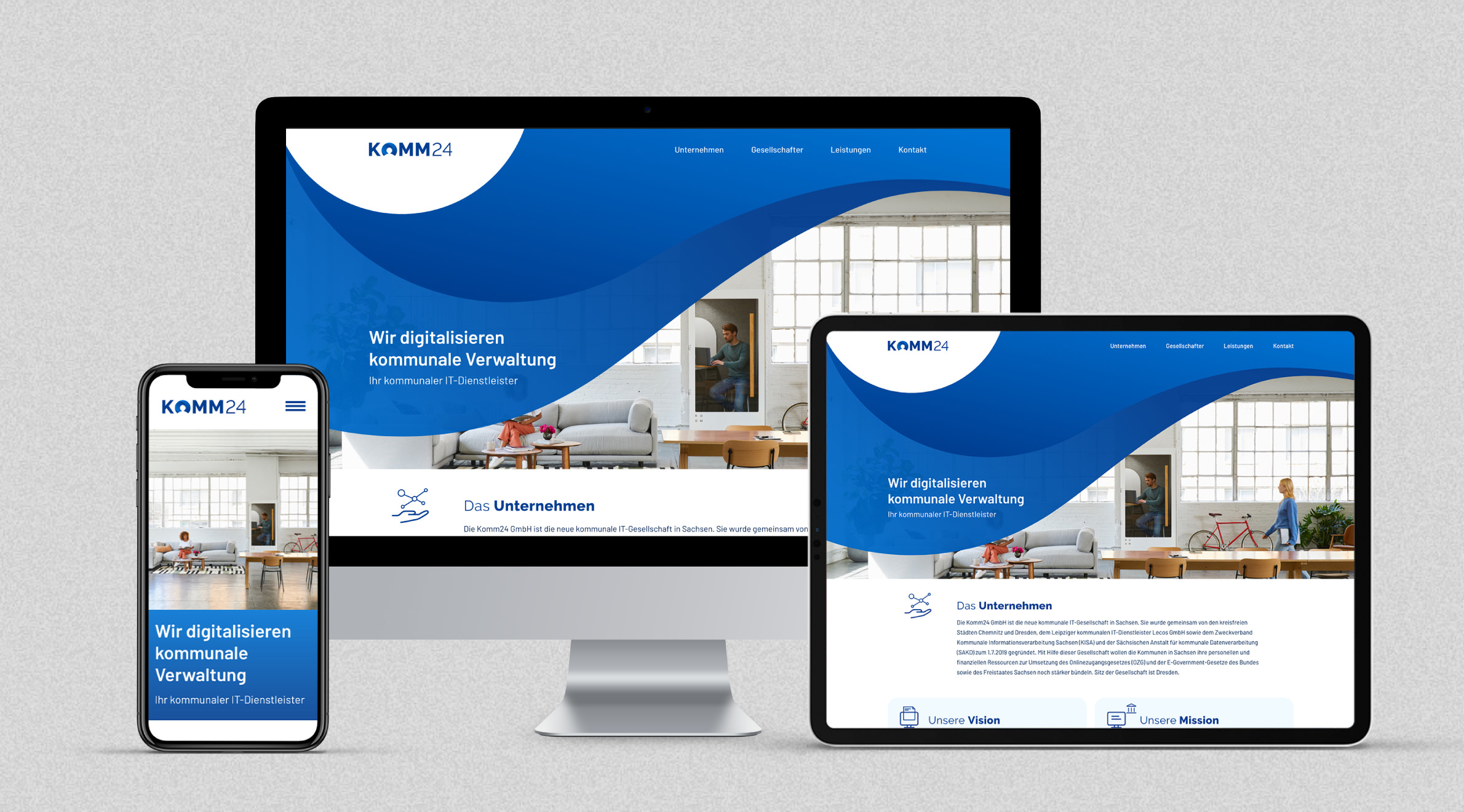 Komm24, Website - Responsive Webdesign