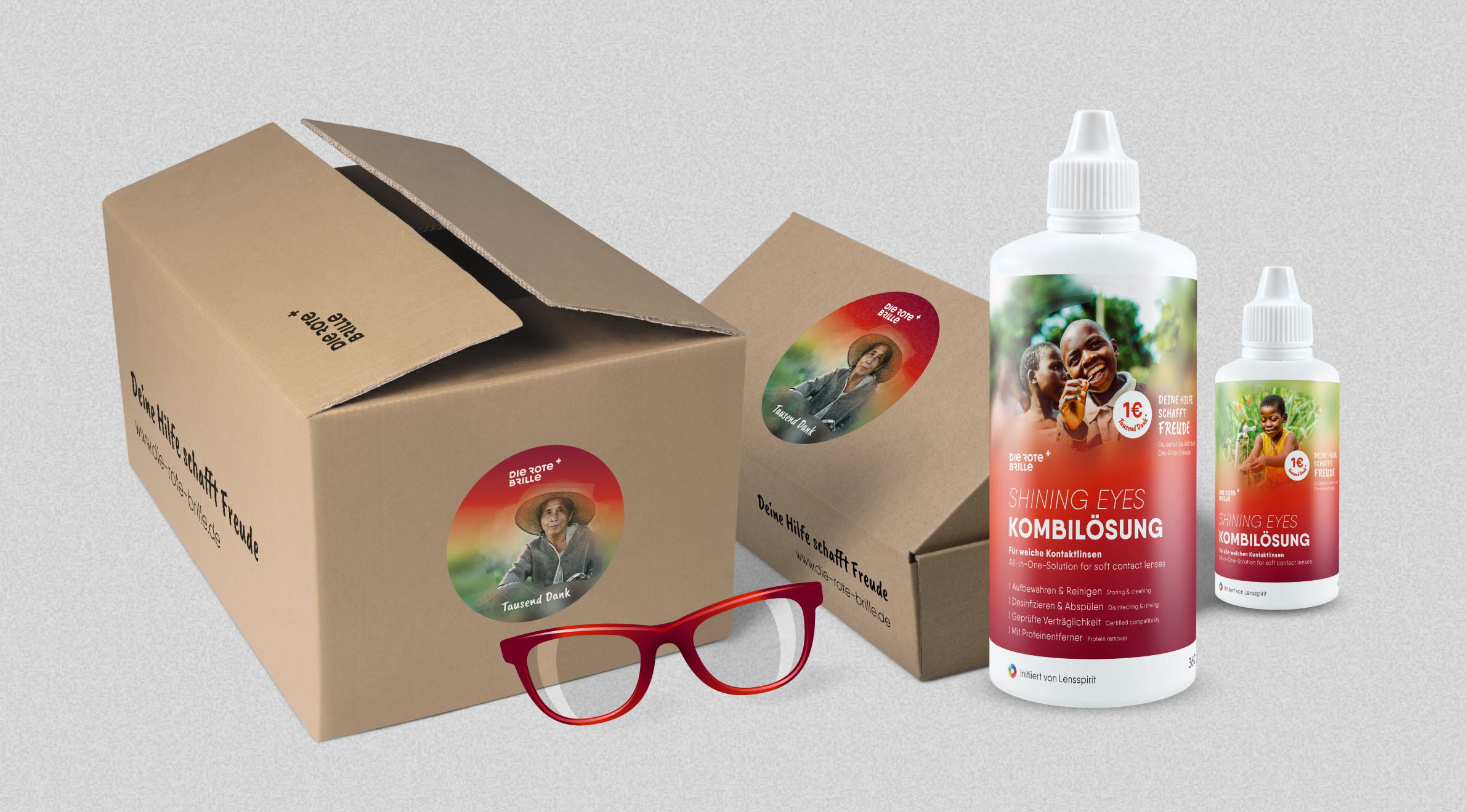 Lensspirit - Die Rote Brille, Label - Paketaufkleber | Produktlabel