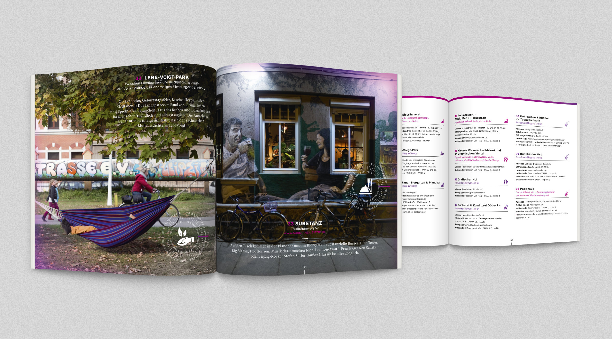 Leipzig Tourismus und Marketing GmbH, Buch 2014 - City Guide | Motivseite und Textseite
