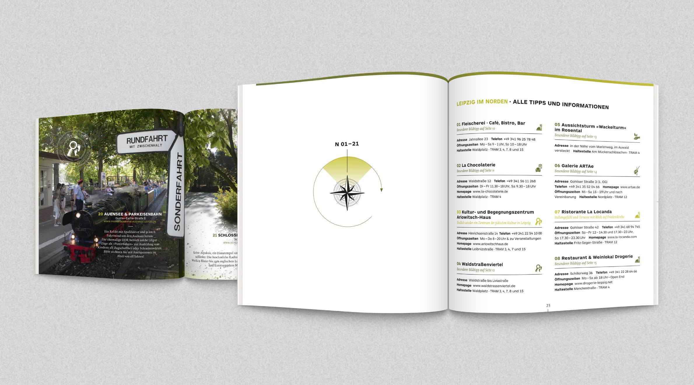 Leipzig Tourismus und Marketing GmbH, Buch 2014 - City Guide | Textseite und Motivseite