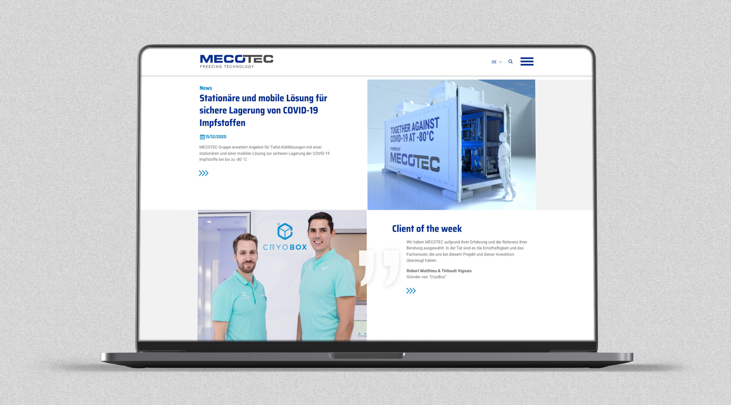 MECOTEC, Website - Desktop