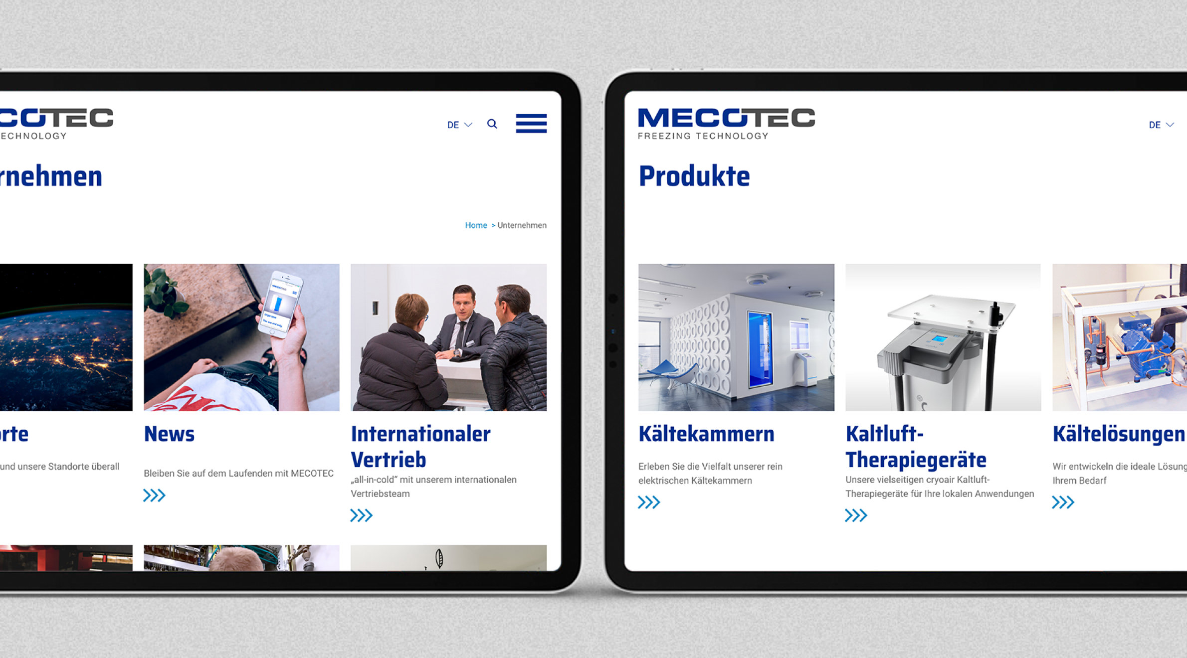 MECOTEC, Website - Tablet