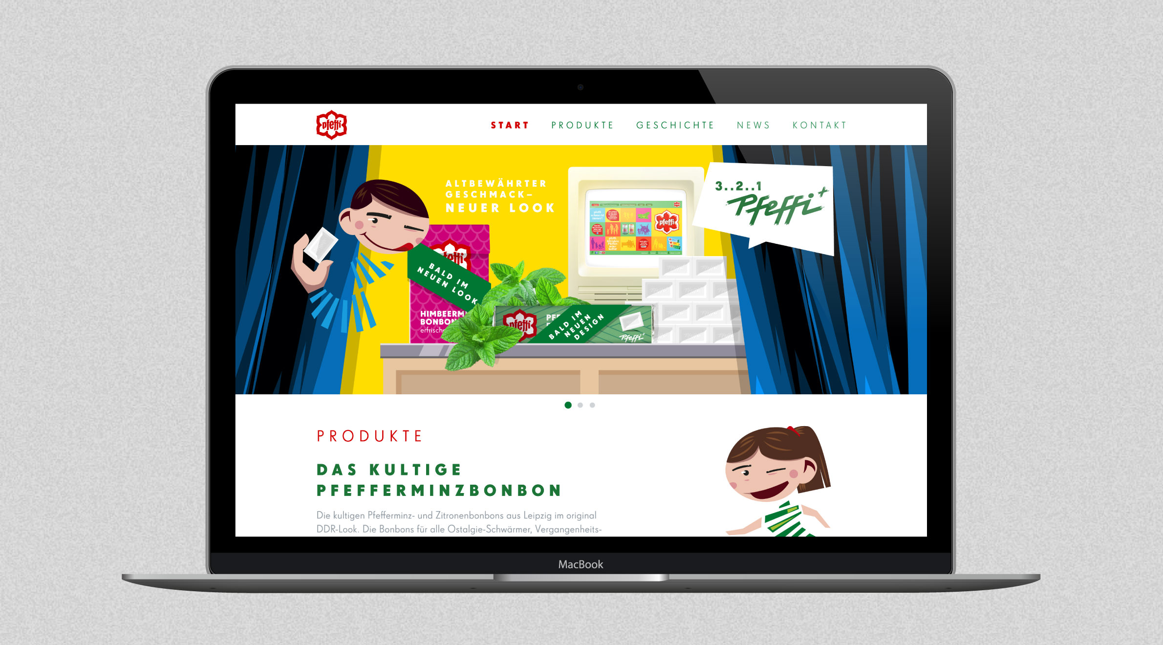 Pfeffi, Website - Desktop
