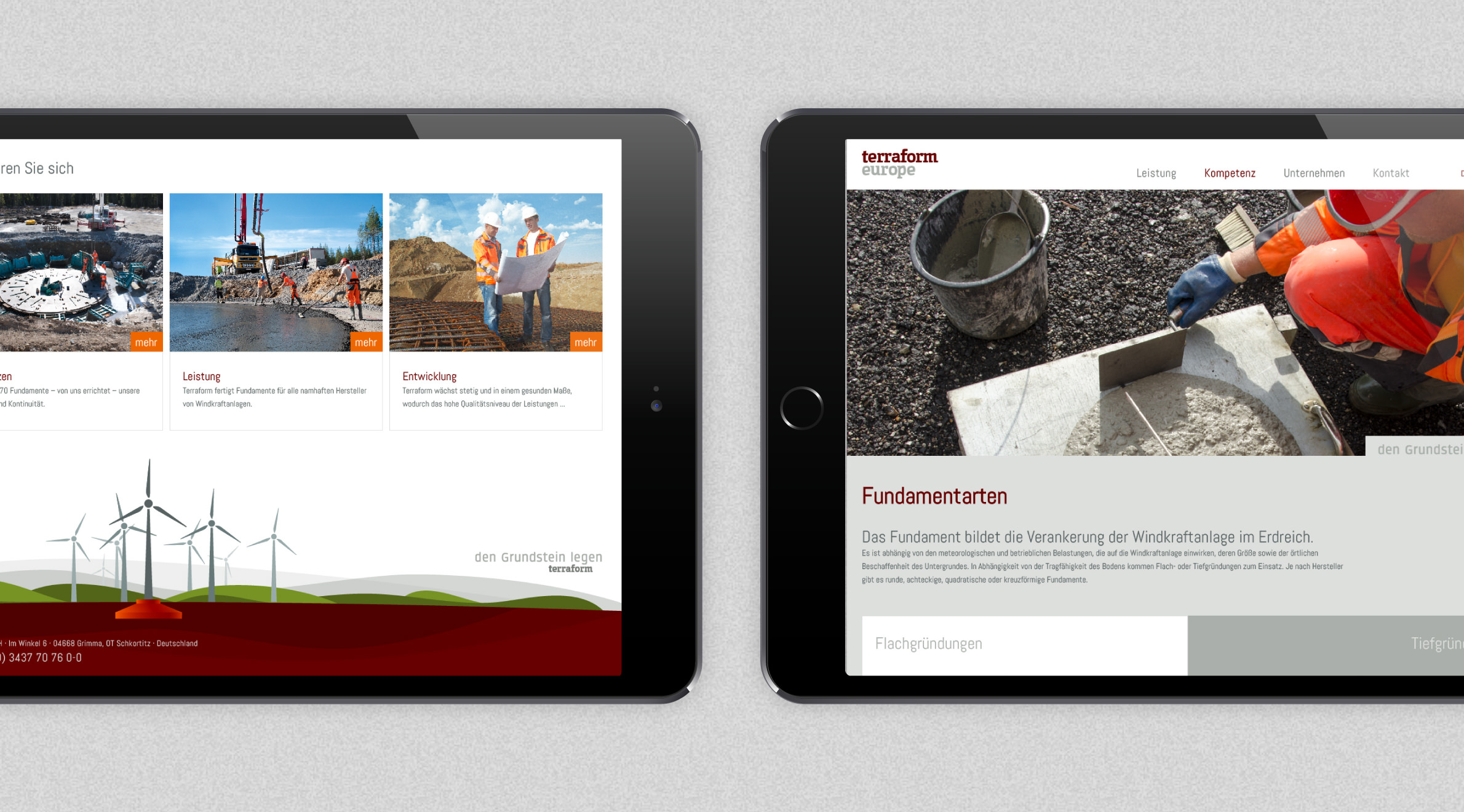 Terraform, Website - Tablet