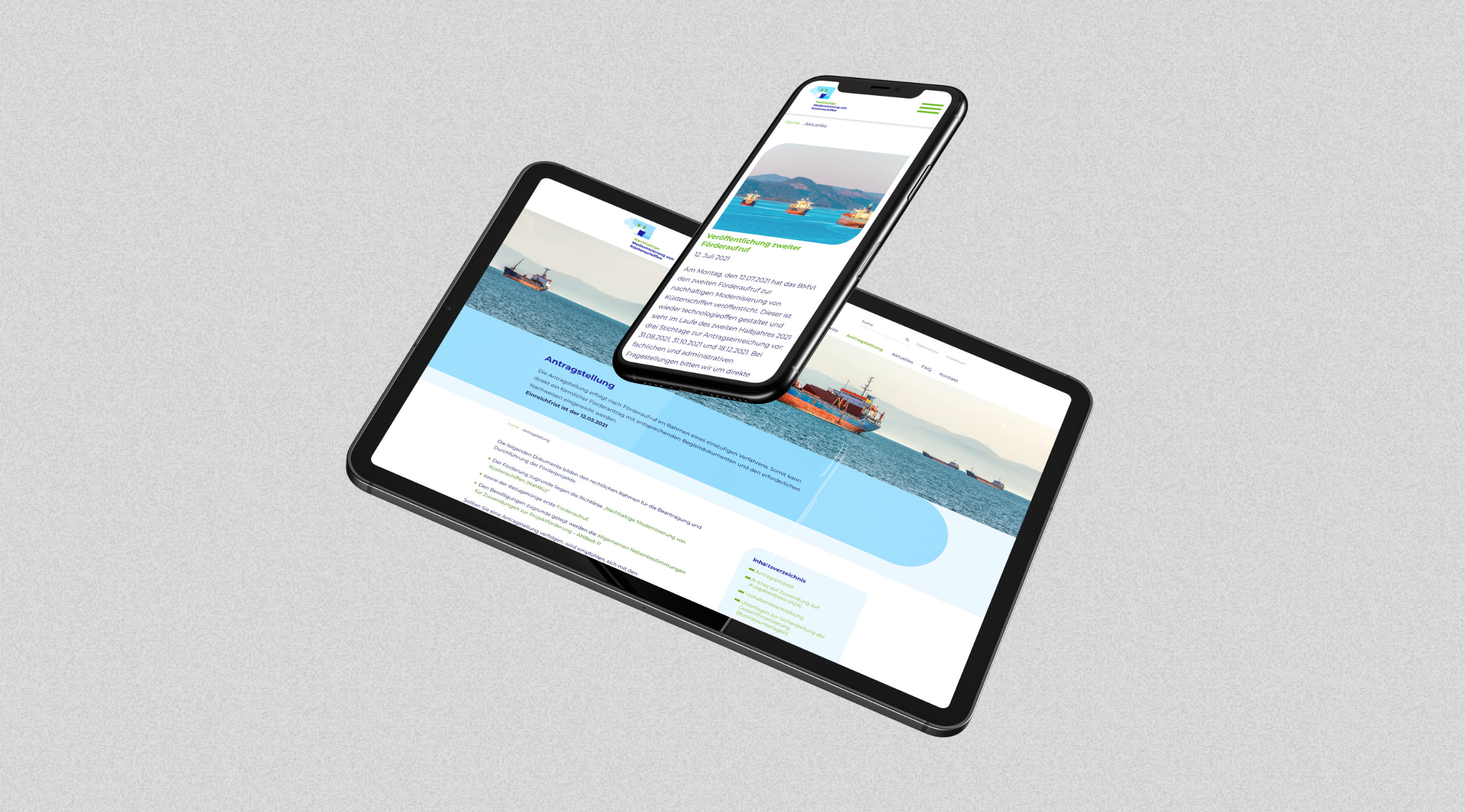 TÜV Rheinland Nachhaltige Modernisierung von Küstenschiffen, Website - Tablet | Phone