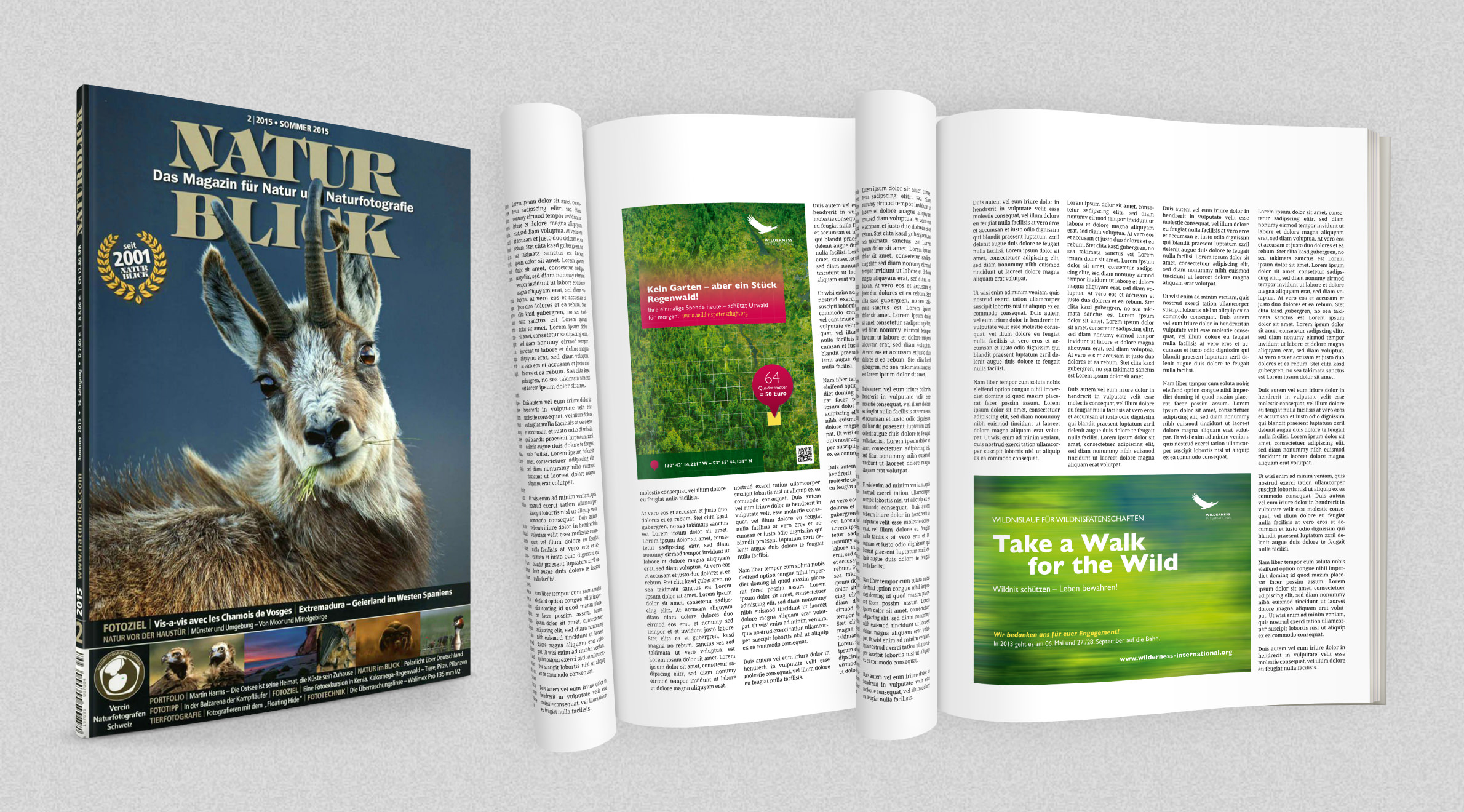 Wilderness International, Anzeigen - Magazin Naturblick