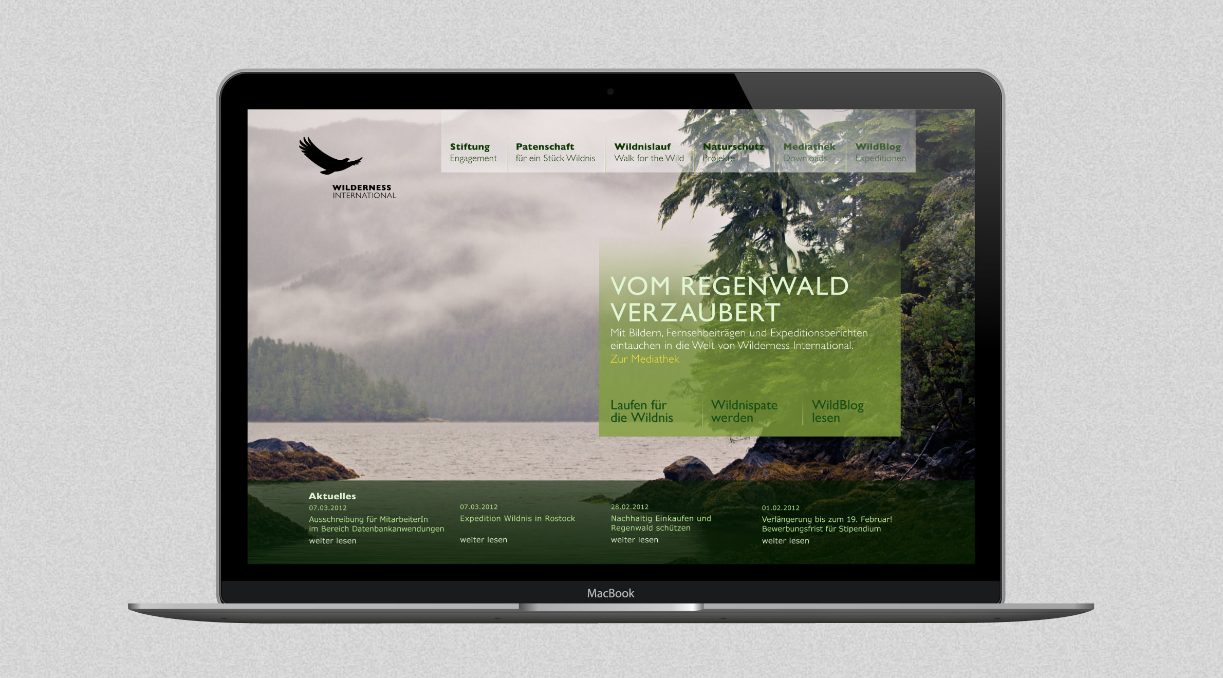 Wilderness International, Website - Desktop